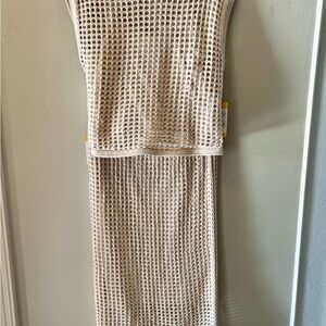 Steve Madden Cream Knit Mesh Top and matching Skirt